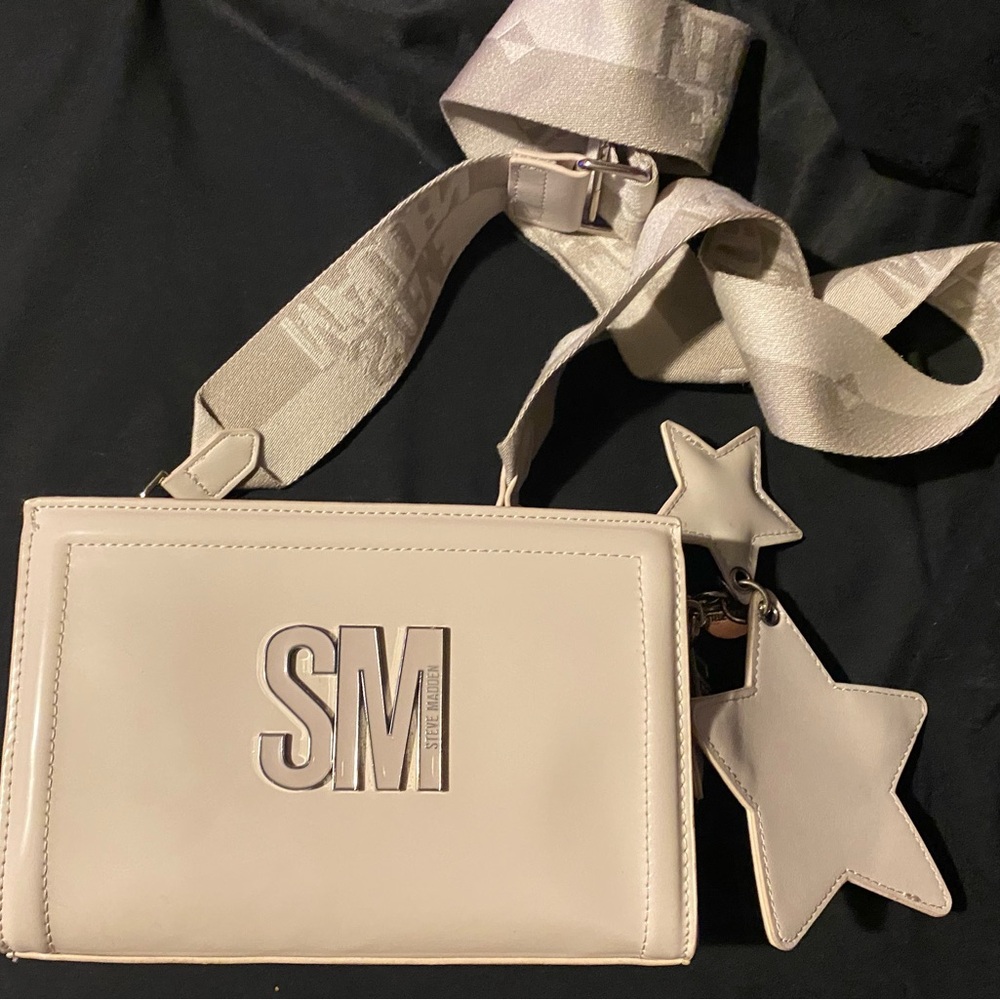 Steve Madden white and silver Crossbody Bag
